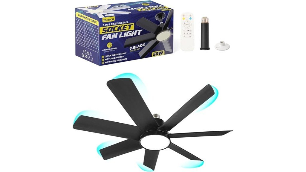 remote controlled socket fan light