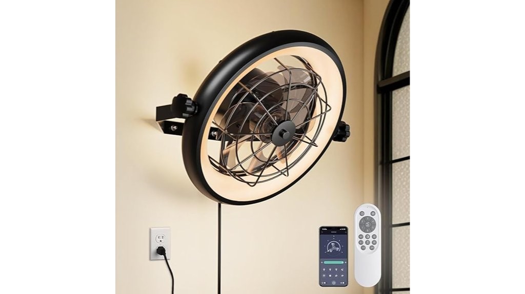 remote controlled wall fan